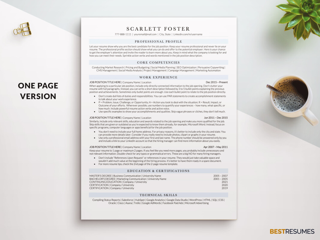 Ats Friendly Executive Resume Template For Word Pages Scarlett