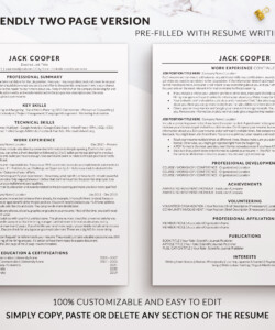 ATS Friendly CV Template Two Page Resume Jack