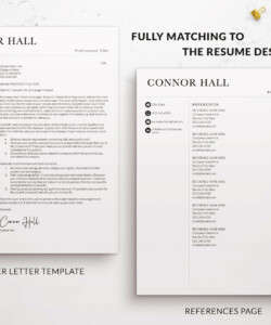 Simple Resume Template Word Cover Letter References Connor