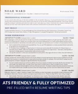 ATS Friendly Resume Template for Word Resume Cover