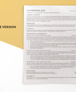ATS CV Template Word & Mac Pages One Page CV Template Catherine Joe