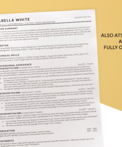 ATS Friendly CV Template One Page CV Optimized Isabella White