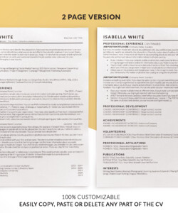 ATS Friendly CV Template Two Page CV Isabella White