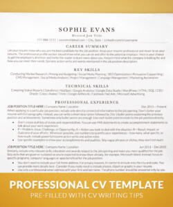 ATS Optimized CV Template Cover One Page CV Sophie Evans