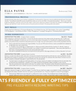 ATS Optimized Resume Template Cover Resume Template Ella Payne