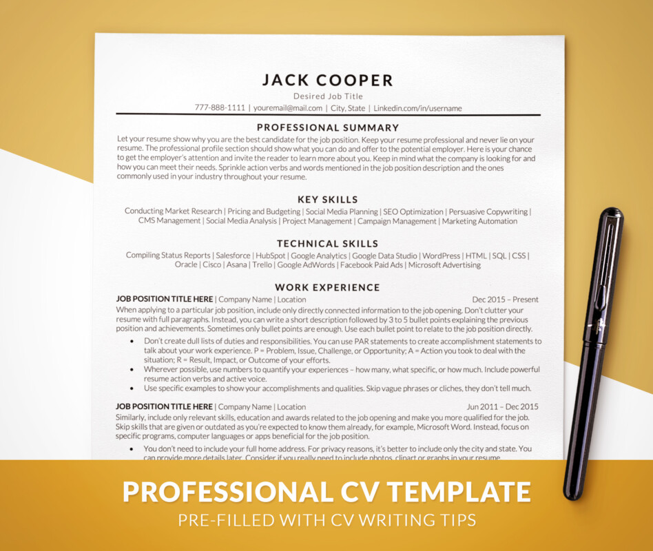 Ready Cv.pdf ATS Ready CV Template Word & Pages - Jack - BestResumes.co