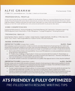 ATS Resume Template for Word & Mac Pages Cover Resume Template Alfie Graham