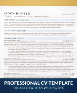 Executive CV Template Word & Mac Pages Cover Professional CV Aiden Hunter