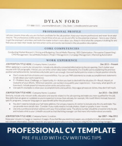 Professional CV Template Cover CV Page Dylan Ford