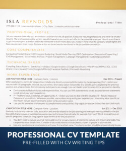 Modern ATS CV Format Template Cover CV Template Isla Reynolds