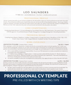 Simple ATS CV Format Template One Page Cover Leo Saunders