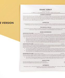 Simple ATS CV Template One Page CV Isaac Gray