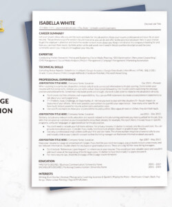 ATS Friendly Resume Template Google Docs Resume One Page Isabella White