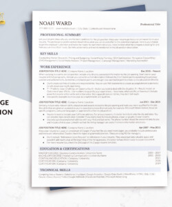 Executive Resume Template Google Docs One Page Resume Noah Ward