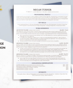 Modern ATS Resume Template Google Docs 1 Page Resume Megan Turner