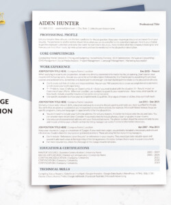 Professional Resume Templates ATS Google Docs One Page Resume Aiden Hunter