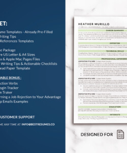ATS Compliant CV Template Word Resume Builder Package Heather Murillo