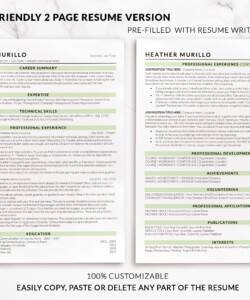 ATS Compliant CV Template Word Two Page Resume Heather Murillo