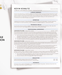 ATS Optimized CV Template Word Mac Pages 1 Page Resume Kevin Schultz