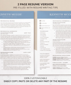Clean Resume for Teachers Template for Word Resume Two Page Kenneth Mccoy