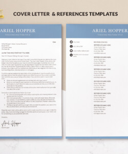 Professional Resume Template for Educators Cover Letter References Ariel Hopper