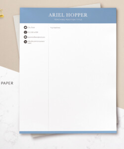 Professional Resume Template for Educators Letterhead Template Ariel Hopper
