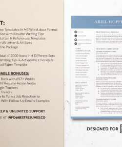 Professional Resume Template for Educators Resume Package Ariel Hopper