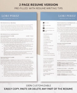 Professional Teaching Resume and Cover Letter 2 Page Resume Lori Perez
