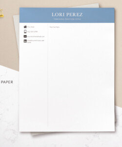 Professional Teaching Resume and Cover Letter Letterhead Template Lori Perez