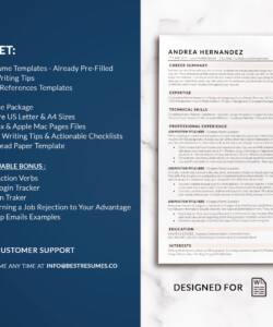 Resume Template ATS CV Features Template Resume Package Andrea Hernandez