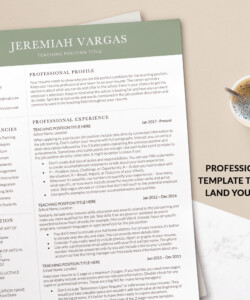 Resume Template for Teachers Professional Resume Template Jeremiah Vargas