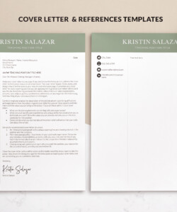 Teacher Resume Template for Word Cover Letter References Kristin Salazar