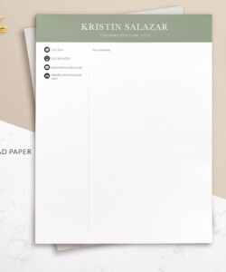 Teacher Resume Template for Word Letterhead Template Kristin Salazar