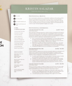 Teacher Resume Template for Word One Page Resume Template Kristin Salazar