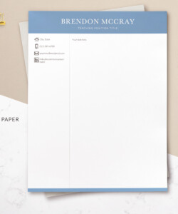 Two Column Resume for Teaching Job and Cover Letter Letterhead Brendon McCray