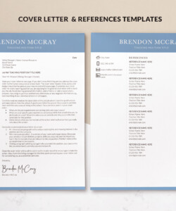 Two Column Resume for Teaching Job and Cover Letter References Brendon McCray