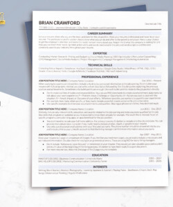 Business ATS Friendly Resume Template One Page Brian Crawford