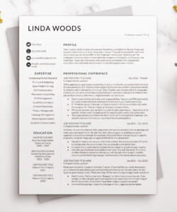 Clean Minimalist Resume Template for Word One Page Resume Linda Woods