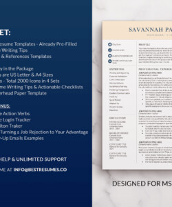 Elegant Resume Template for Word Compact Resume Package Savannah Palmer