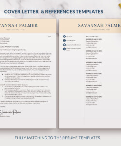 Elegant Resume Template for Word Cover Letter References Savannah Palmer
