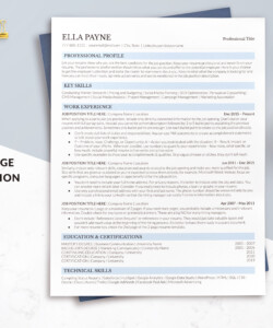 Executive Resume Template ATS Google Docs Resume One Page Ella Payne