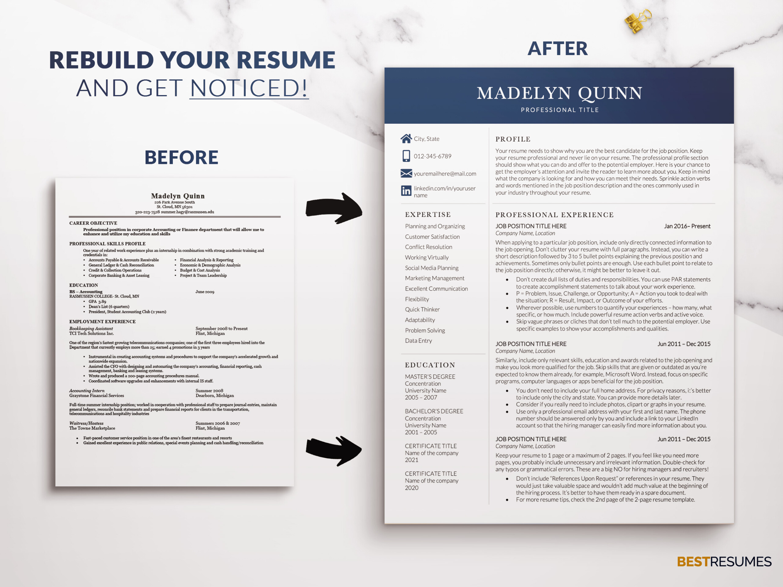 Modern Financial Resume Template Word Rebuild your Resume Madelyn Quinn