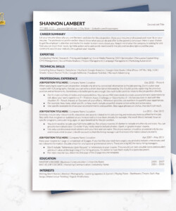 Professional ATS Friendly Resume Template for Google One Page Resume Shannon Lambert