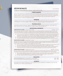 Professional ATS Resume Template Google Docs One Page Resume Kevin Schultz