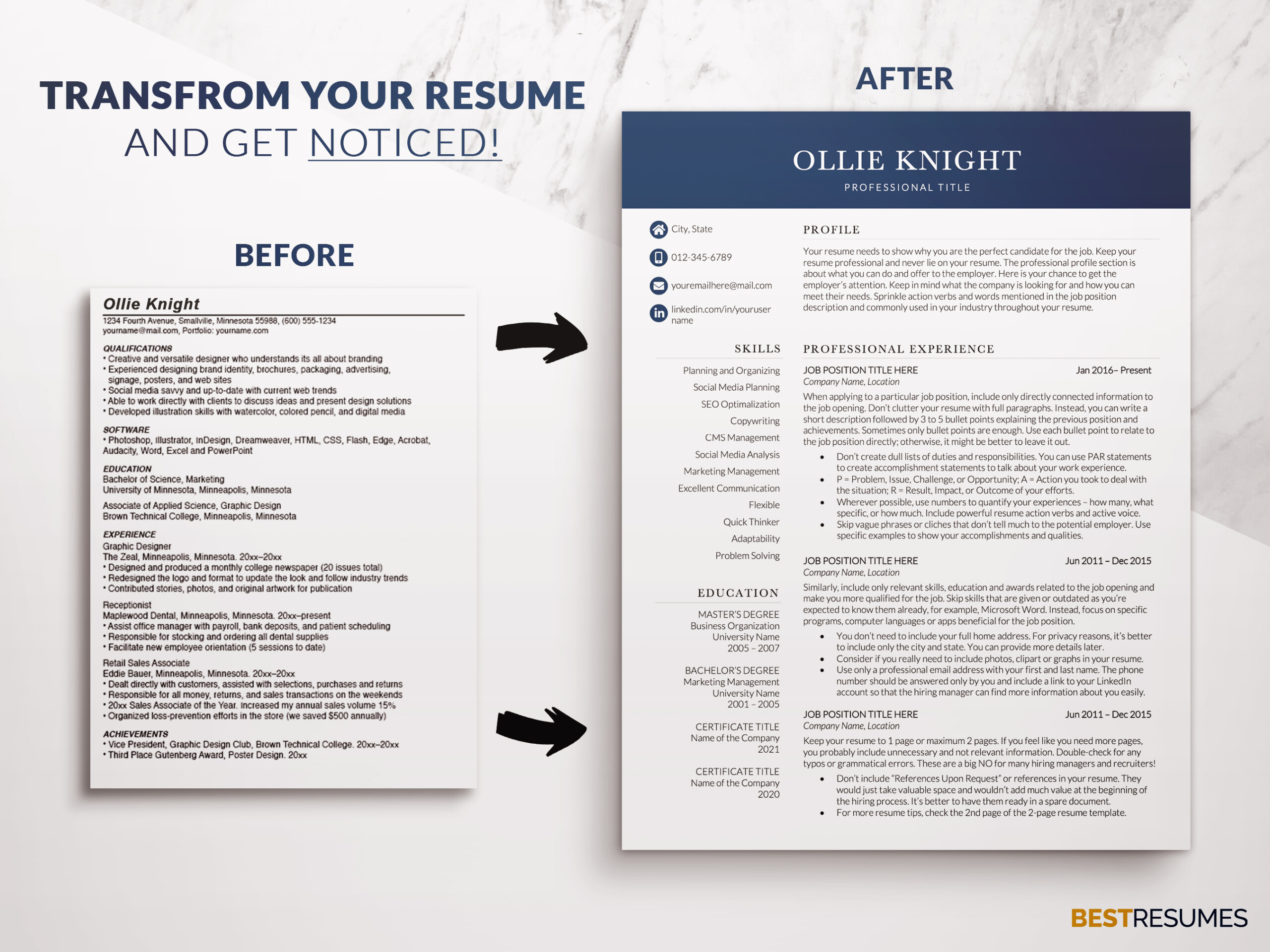 Professional-Executive-Resume-Template-Resume-Transformation-Ollie-Knight