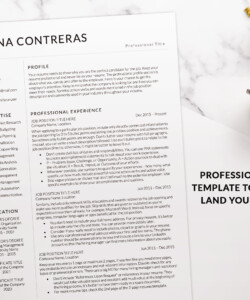 Professional Minimalist Resume Template for Word 1 Page Resume Donna Contreras