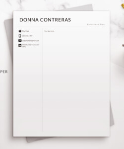 Professional Minimalist Resume Template for Word Letterhead Template Donna Contreras