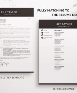 Professional-Two-Column-Resume-Template-Cover-Letter-References-Lily-Taylor