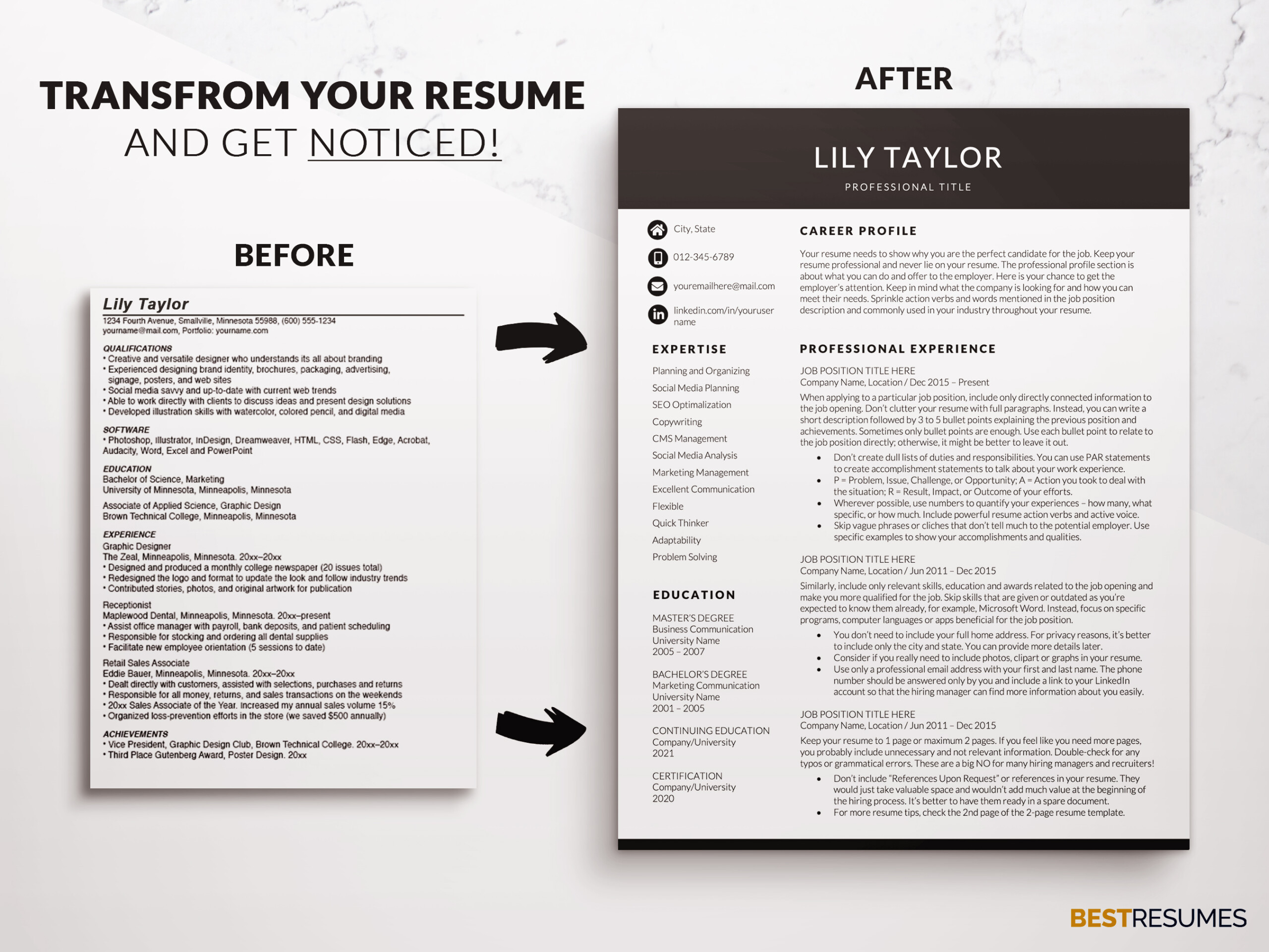 Professional-Two-Column-Resume-Template-Transform-Your-Resume-Lily-Taylor
