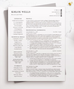 Technical Engineering Resume Template for Word One Page Resume Khloe Wells